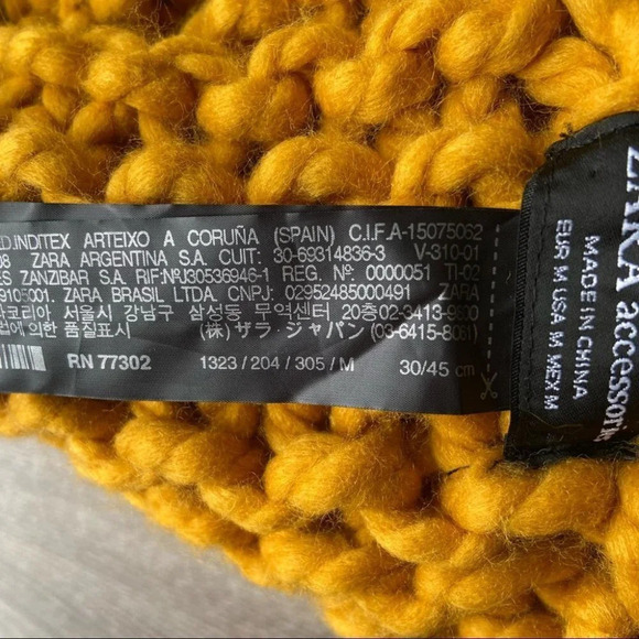 Zara Chunky Knit Snood Infinity Scarf in Mustard Yellow - Picture 8 of 8